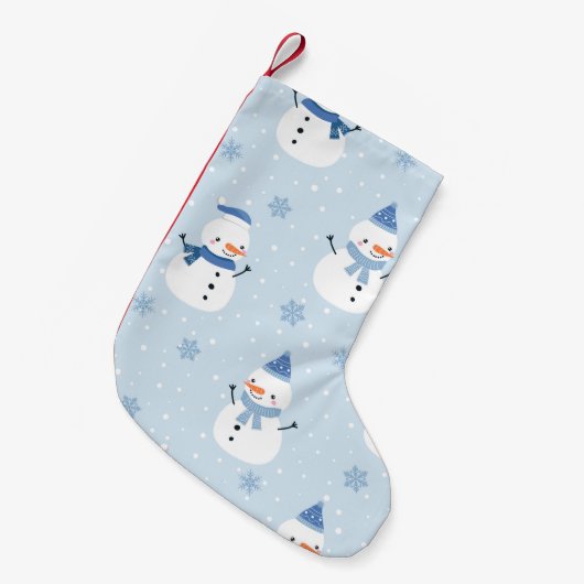 Petite Chaussette De Noël Motif sans couture Snowman, arrière - plan d'hiver (Devant (Accrochage))