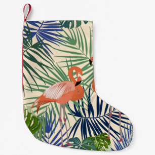 Petite Chaussette De Noël Motif sans couture tropicale avec flamant. Botany