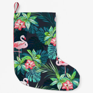 Petite Chaussette De Noël Motif sans couture tropicale estivale avec bir fla