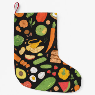 Petite Chaussette De Noël Motif sans soucis avec nourriture diététique, groc