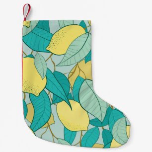 Petite Chaussette De Noël motif sans soudure avec jardin au citron dessiné à