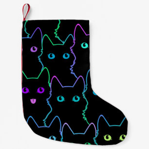 Petite Chaussette De Noël motif sans soudure de la silhouette du chat mignon
