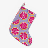 Petite Chaussette De Noël Motif sans soudure, tranches de pamplemousse avec (Devant (Accrochage))
