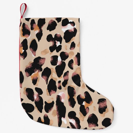 Petite Chaussette De Noël Motif transparent Empreinte de léopard (Devant)