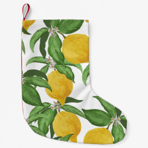 Petite Chaussette De Noël Motif vintage au citron sans soudure. Retour de fr