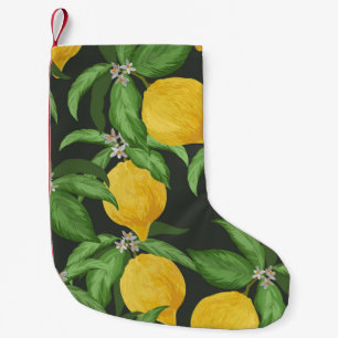 Petite Chaussette De Noël Motif vintage au citron sans soudure. Retour de fr