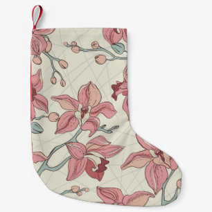 Petite Chaussette De Noël Motif Vintage orchidée : Papier élégant