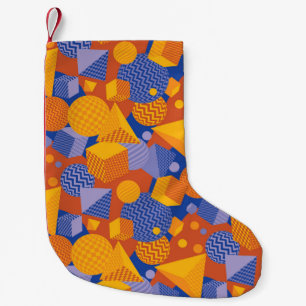 Petite Chaussette De Noël Motif violet orange géométrique amusant