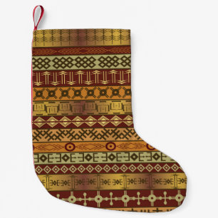 Petite Chaussette De Noël Motifs ethniques africains, arrière - plan ornemen