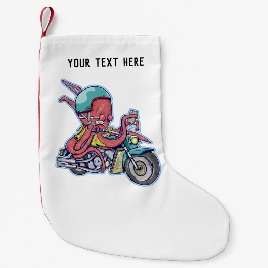 Petite Chaussette De Noël moto poulpe tout (Devant)