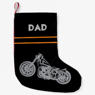 Petite Chaussette De Noël Motocyclette en noir pour moto