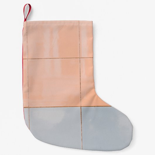 Petite Chaussette De Noël Mur bleu et orange (Devant)