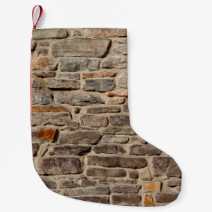 Petite Chaussette De Noël Mur de pierre texture rustique arrière - plan