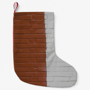 Petite Chaussette De Noël mur en béton Brown et blanc