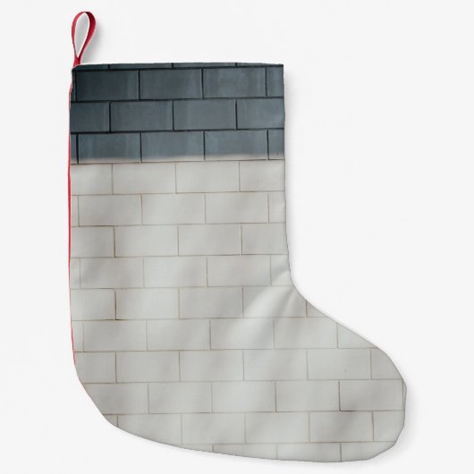 Petite Chaussette De Noël Mur en brique blanche (Devant)
