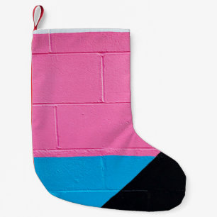 Petite Chaussette De Noël Mur peint rose et bleu