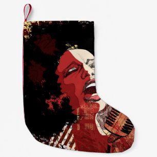 Petite Chaussette De Noël Musique Jazz - afro-américain chanteur de jazz sur