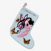 Petite Chaussette De Noël Musique Note Papillons Fairy (Devant (Accrochage))