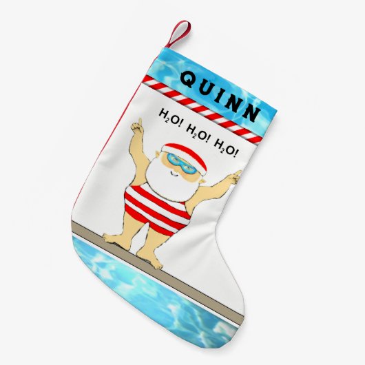 Petite Chaussette De Noël Natation personnalisée (Devant (Accrochage))