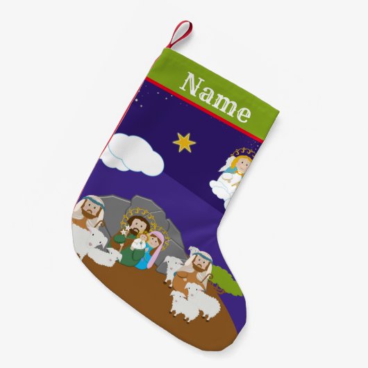 Petite Chaussette De Noël Nativité (Devant (Accrochage))