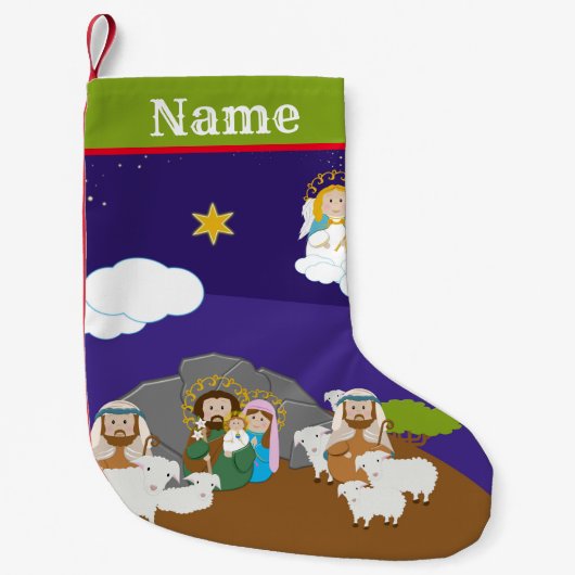 Petite Chaussette De Noël Nativité (Devant)