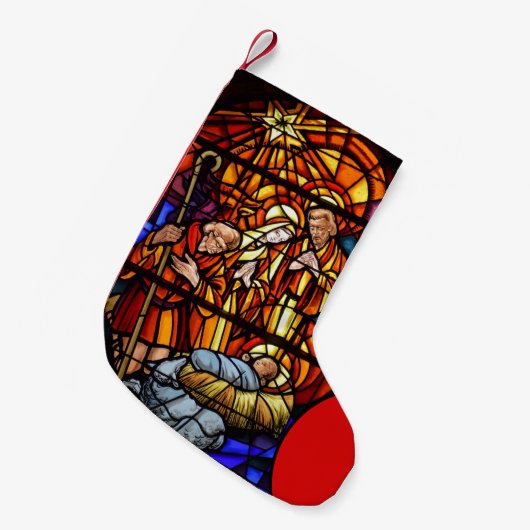 Petite Chaussette De Noël Nativité en verre tendu Noël (Devant (Accrochage))