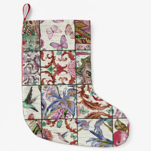 Petite Chaussette De Noël Nature Patchwork : Chic Arrière - plan sans coutur
