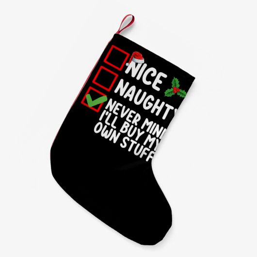 Petite Chaussette De Noël Naughty Never Mind (Devant (Accrochage))