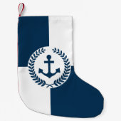 Petite Chaussette De Noël Nautical themed design (Devant)