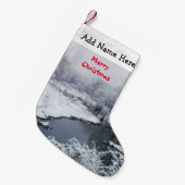 Petite Chaussette De Noël Neige d'hiver Joyeux Noël Stocker (Devant (Accrochage))