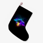 Petite Chaussette De Noël Neon Firefly sur noir (Devant (Accrochage))
