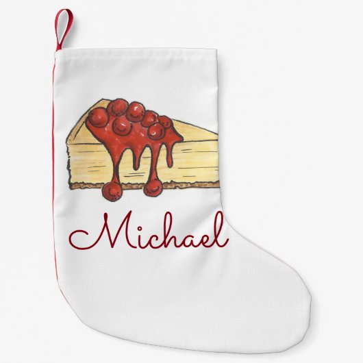 Petite Chaussette De Noël New York Foody NYC Cherry Cheesecake Slice (Devant)