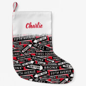 Petite Chaussette De Noël New York Street Signes New Yorker (Devant)