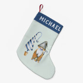 Petite Chaussette De Noël Nisse Norwegian Christmas Gnome| Monogramme (Devant (Accrochage))