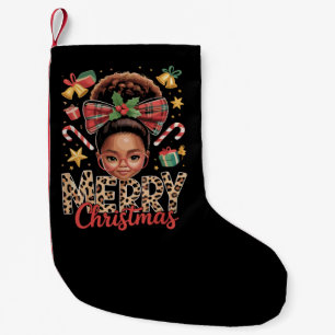 Petite Chaussette De Noël Noël Afro-Américain Maman Noire Bun Mécheux 