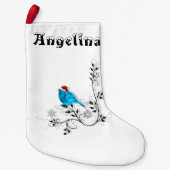 Petite Chaussette De Noël Noël aux oiseaux bleus (Devant)