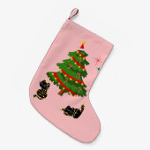 Petite Chaussette De Noël Noël avec des chats noirs (Devant (Accrochage))