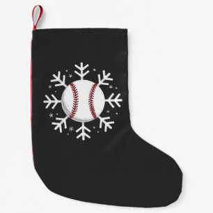 Petite Chaussette De Noël Noël Baseball Snowflake Sport Hit hit run
