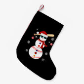 Petite Chaussette De Noël Noël Baseball Snowman Santa Hat Cadeau (Devant (Accrochage))