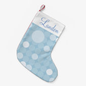 Petite Chaussette De Noël Noël bleu de point de polka de mod (Devant (Accrochage))