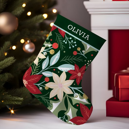 Petite Chaussette De Noël Noël botanique de Poinsettia