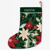 Petite Chaussette De Noël Noël botanique de Poinsettia (Dos)