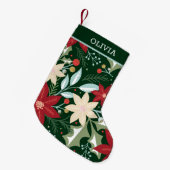 Petite Chaussette De Noël Noël botanique de Poinsettia (Devant (Accrochage))