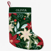 Petite Chaussette De Noël Noël botanique de Poinsettia (Devant)