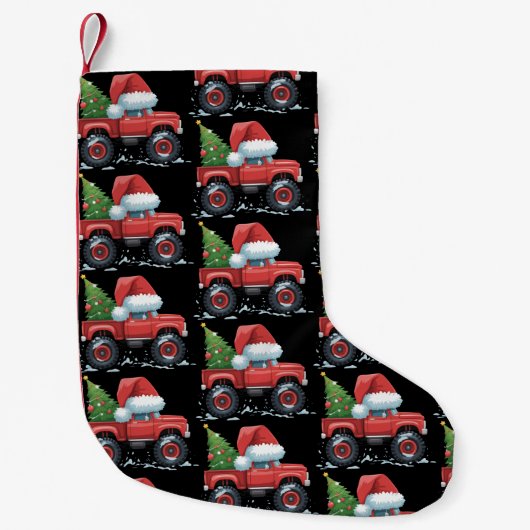 Petite Chaussette De Noël Noël Camion Arbre Noël Noël Noël Fêtes Fantastique (Devant)