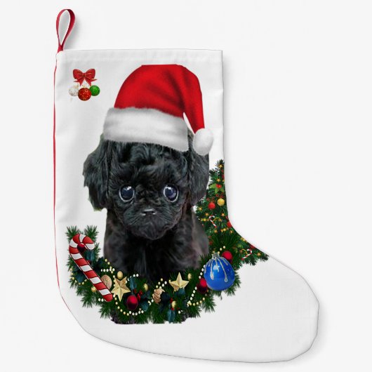 Petite Chaussette De Noël Noël Caniche (Devant)