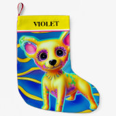 Petite Chaussette De Noël Noël CHIHUAHUA Stocking avec nom. (Devant)