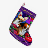 Petite Chaussette De Noël Noël CHIHUAHUA Stocking avec nom. (Devant (Accrochage))