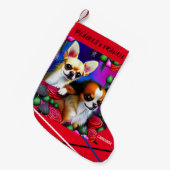 Petite Chaussette De Noël Noël CHIHUAHUA Stocking avec nom. (Devant (Accrochage))