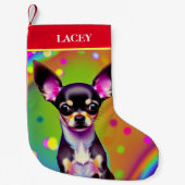 Petite Chaussette De Noël Noël CHIHUAHUA Stocking avec nom. (Devant)